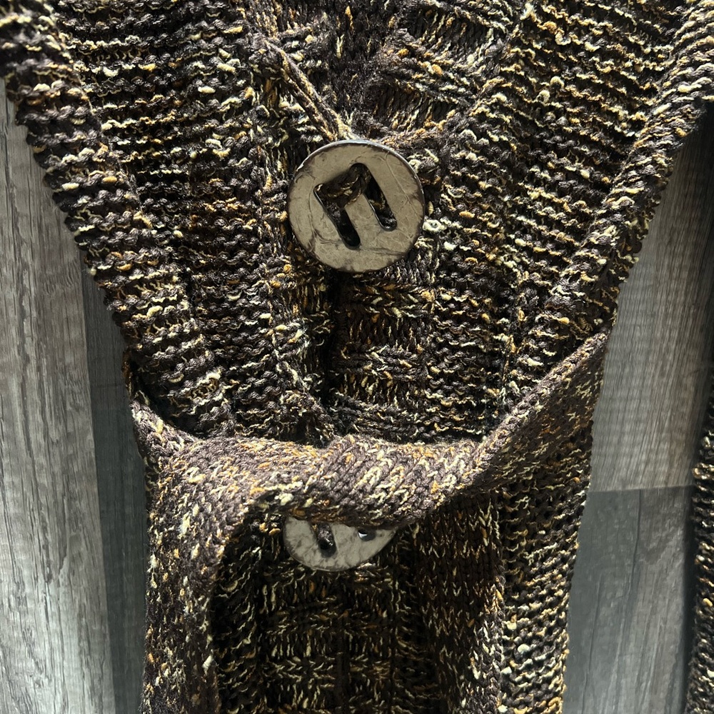 Vertigo Paris Women's Embellished Brown Knit Cardigan Sweater Size M EUC - Picture 5 of 6